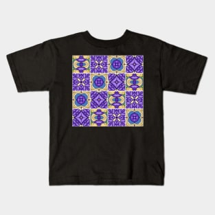 Patchwork Quilt Pattern with Ornate Motifs Kids T-Shirt